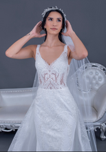 Load image into Gallery viewer, Two-Piece White Crystal Bridal Gown
